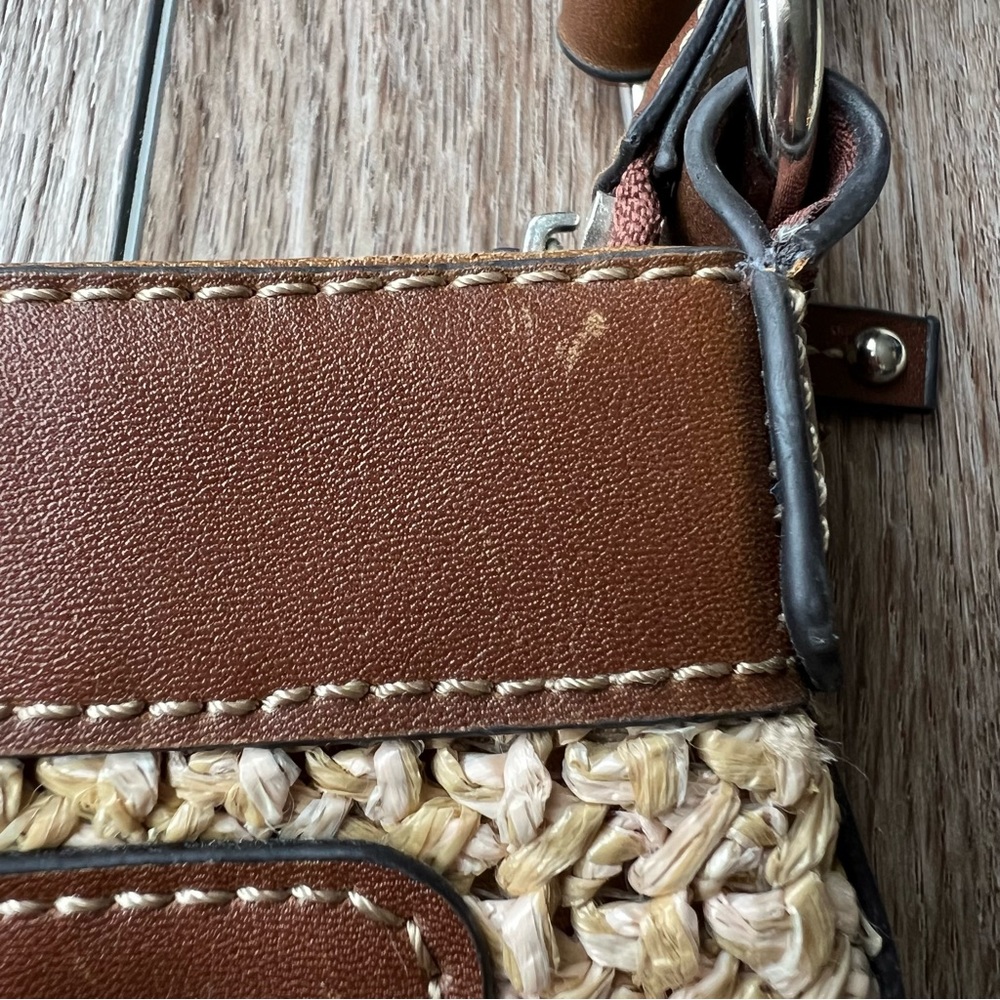 Chaps Crossbody Bag Summer Woven Straw - Picture 9 of 12